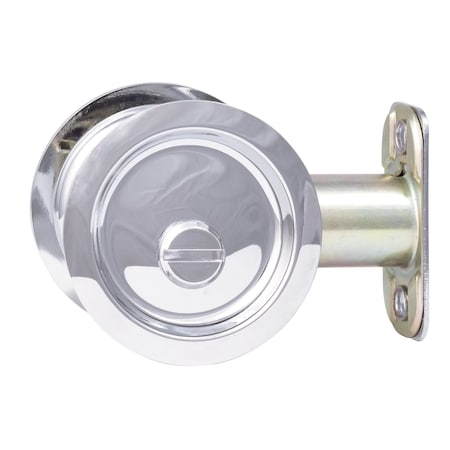 Sure-Loc Hardware Round Pocket Door Pull, Privacy, Polished Chrome